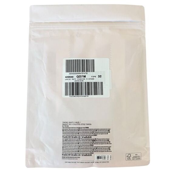 Victoria's Secret Lace Thong Panties Womens Medium 5 Pack No Show VS Panty - Picture 4 of 6